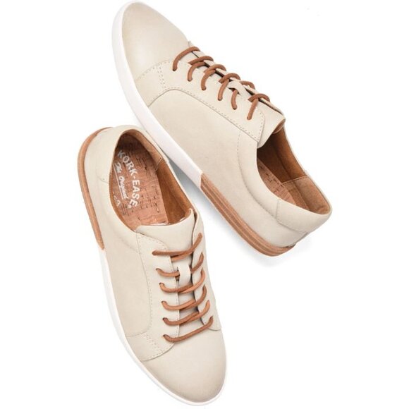 NEW Kork-Ease Paislee Lace-Up Sneakers - Leather  in cream For Women 725 2s7 - Picture 2 of 9